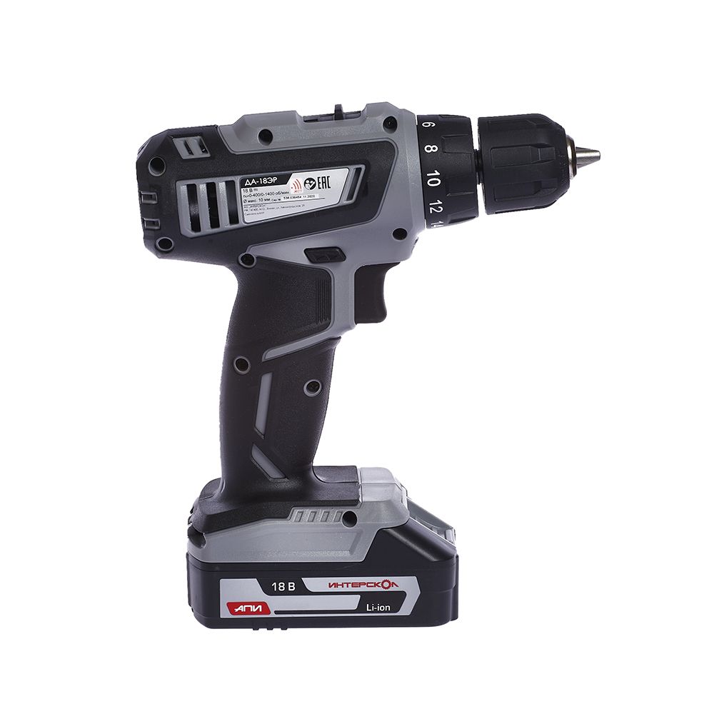 Аккумуляторная дрель-шуруповерт Интерскол ДА-18 ЭР Li-ion (2х2 Ач) №2