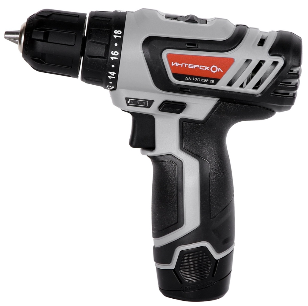 Аккумуляторная дрель-шуруповерт Интерскол ДА-10/12ЭР 28 ПРОМО (2х2,0 Ач) – №1