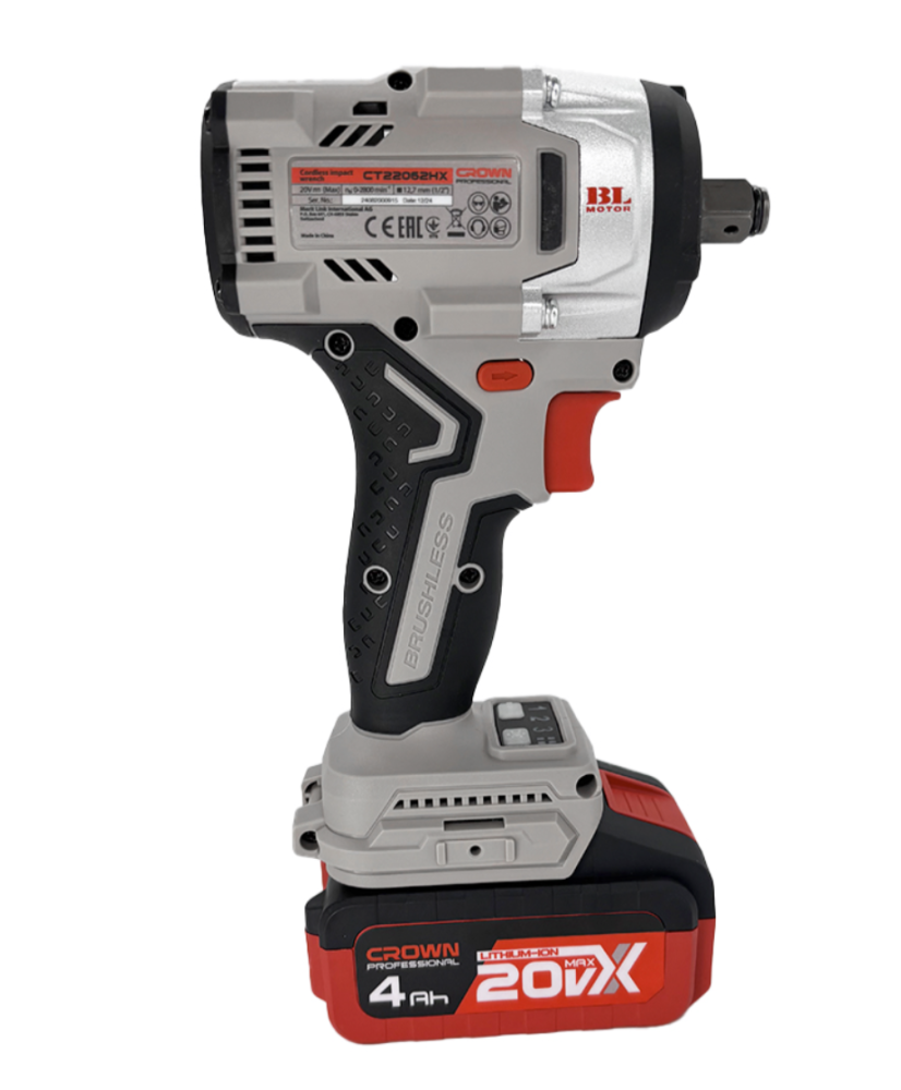 Аккумуляторный ударный гайковерт Crown CT22062HX-4 BMC (2х4,0 Ач) №4