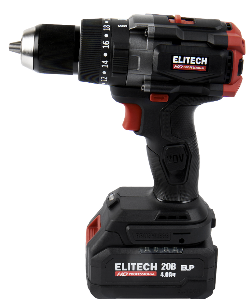 Аккумуляторная ударная дрель-шуруповерт Elitech HD CD 20BL2 (2х4,0 Ач) (E2201.042.02) №2