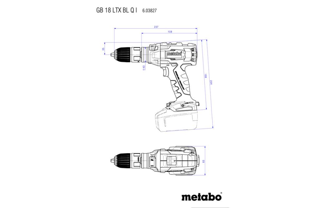Аккумуляторная дрель-шуруповерт Metabo GB 18 LTX BL Quick I (без акк. и з/у) №2