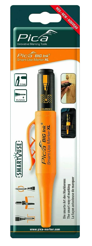 Маркер строительный для глубоких отверстий Pica BIG Ink, черный №1