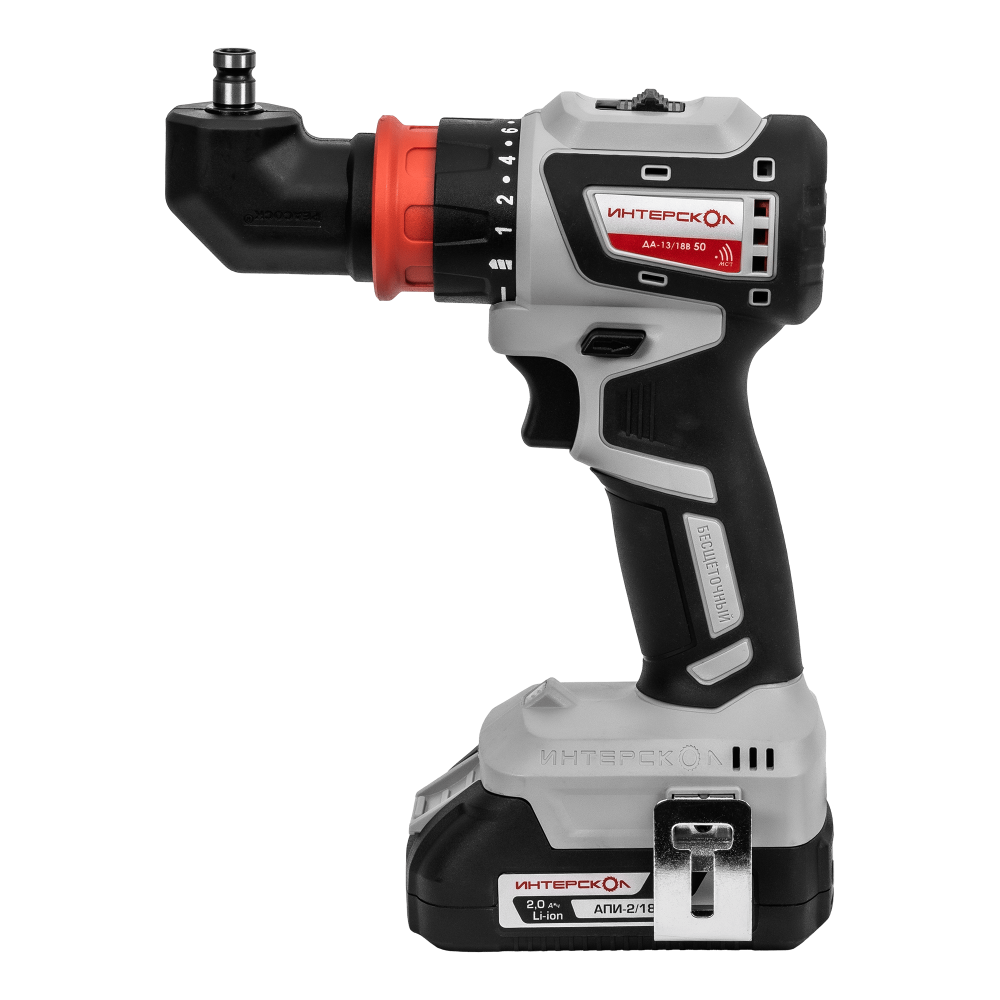 Аккумуляторная дрель-шуруповерт Интерскол Комби ДА-13/18В АПИ 50 (2х2,0 Ач) 4 насадки в кейсе №2