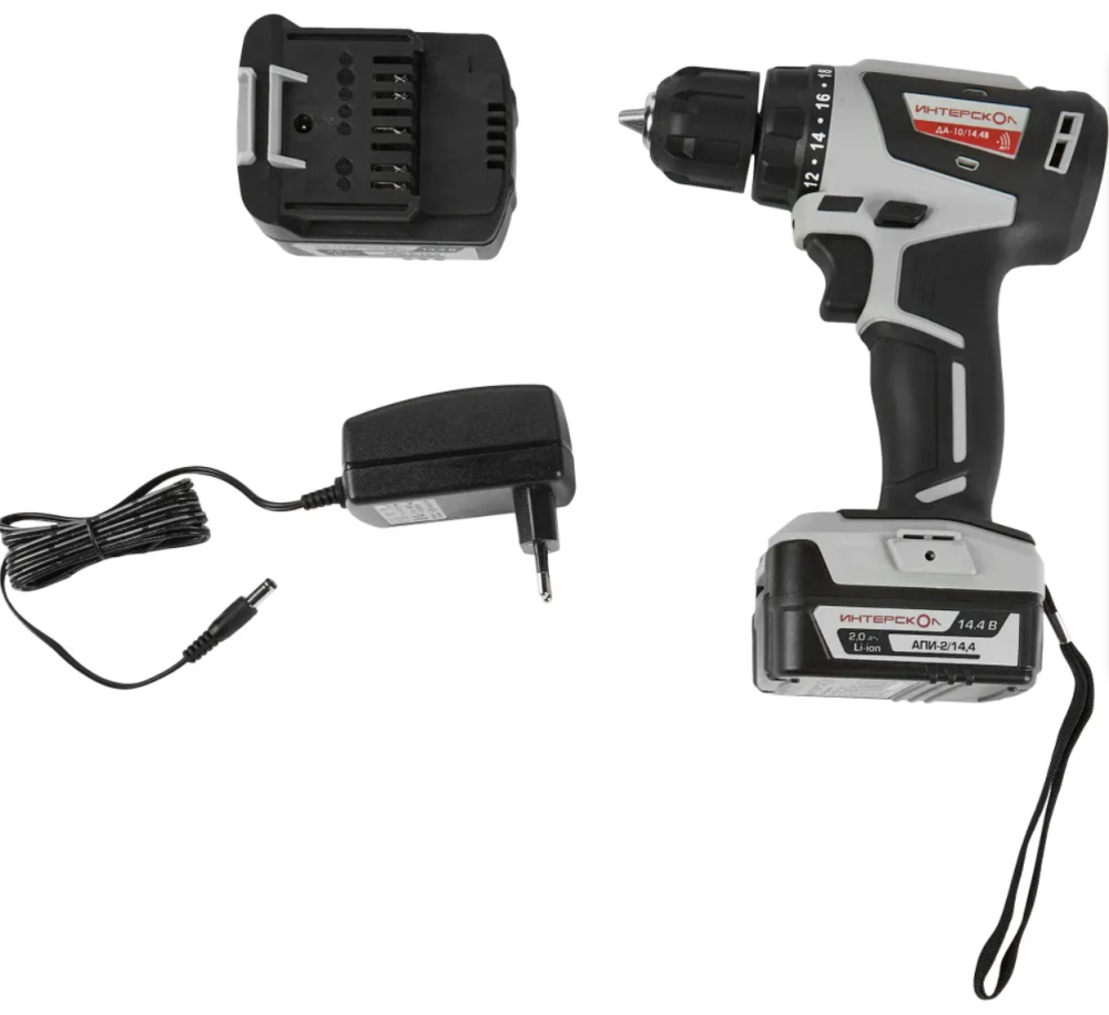 Аккумуляторная дрель-шуруповерт Интерскол МиниМАКС ДА-10/14,4В (2х2,0 Ач) – №1
