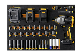 Фото товара «Аккумуляторный гайковерт Runtec RT-IWIS1E39F (2х4,0 Ач) с набором головок и аксессуарами»
