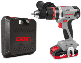 Фото товара «Аккумуляторная дрель-шуруповерт Crown CT21090HMX-2 BMC (2х2,0 Ач)»