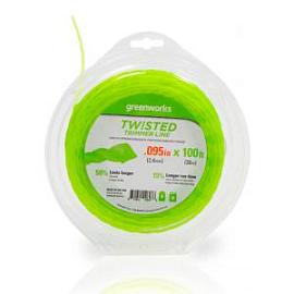 Товар «Леска для триммера Greenworks 2,4 мм/30 м витая» Фото товара «Леска для триммера Greenworks 2,4 мм/30 м витая»