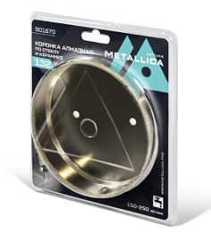 Товар «Коронка алмазная Metallica Optima 132x55 мм #80 по стеклу, плитке» Фото товара «Коронка алмазная Metallica Optima 132x55 мм #80 по стеклу, плитке»