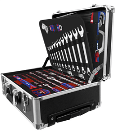 Фото товара «Набор инструментов WORKPRO в алюминиевом кейсе (145 шт) (WP209089)»