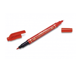 Фото товара «Маркер перманентный Pentel Pen Twin Tip CD/DVD 0,3/1,2 мм, двухсторонний, красный »