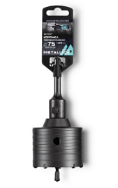 Товар «Коронка твердосплавная SDS+ Metallica Optima 75x160/100 мм М22х2,0 мм с адаптером» Фото товара «Коронка твердосплавная SDS+ Metallica Optima 75x160/100 мм М22х2,0 мм с адаптером»