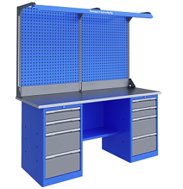 Фото товара «Верстак слесарный Верстакофф TNC 201.44.3-2F двухтумбовый»