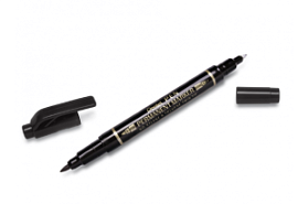 Фото товара «Маркер перманентный Pentel Pen Twin Tip CD/DVD 0,3/1,2 мм, двухсторонний, черный »