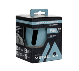 Товар «Коронка алмазная Metallica Optima 68x63 мм М16 без хвостовика сегментная по бетону» Фото товара «Коронка алмазная Metallica Optima 68x63 мм М16 без хвостовика сегментная по бетону»