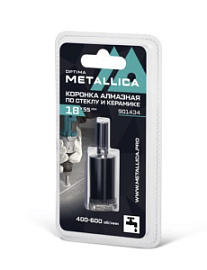 Товар «Коронка алмазная Metallica Optima 18x55 мм #80 по стеклу, плитке» Фото товара «Коронка алмазная Metallica Optima 18x55 мм #80 по стеклу, плитке»