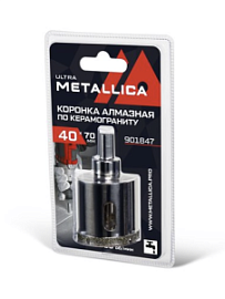 Товар «Коронка алмазная Metallica Ultra 40х70 мм #46 со сверлом по керамограниту, плитке» Фото товара «Коронка алмазная Metallica Ultra 40х70 мм #46 со сверлом по керамограниту, плитке»