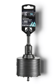 Товар «Коронка твердосплавная SDS+ Metallica Optima 82x160/100 мм М22х2,0 мм с адаптером» Фото товара «Коронка твердосплавная SDS+ Metallica Optima 82x160/100 мм М22х2,0 мм с адаптером»