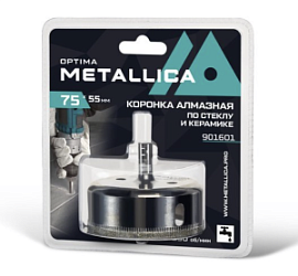 Товар «Коронка алмазная Metallica Optima 75x55 мм #80 по стеклу, плитке» Фото товара «Коронка алмазная Metallica Optima 75x55 мм #80 по стеклу, плитке»