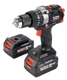 Фото товара «Аккумуляторная ударная дрель-шуруповерт Elitech HD CD 20BL2 (2х4,0 Ач) (E2201.042.02)»