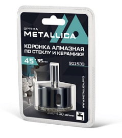 Товар «Коронка алмазная Metallica Optima 55x55 мм #80 по стеклу, плитке» Фото товара «Коронка алмазная Metallica Optima 55x55 мм #80 по стеклу, плитке»